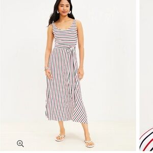 Loft XXS Striped Sleeveless Maxi Dress, NWT
